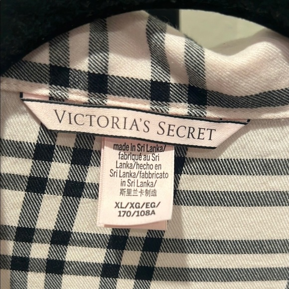 Victoria's Secret Black and White Plaid pajama Shirt - Picture 2 of 3